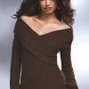 Victorias Secret Moda International Buklet Degaje Şal Yaka Kazak (Ağaç Kabuğu, S,M)