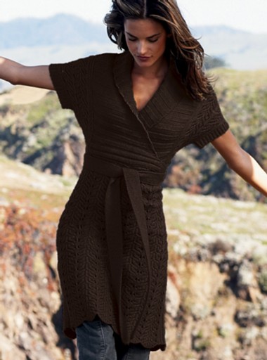 Victorias Secret Moda International Tunik Hırka Kazak (Kakao, M,L)