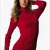 2022-01-25-0006_3 Victorias Secret Moda International Yivli Pamuk Boğazlı Balıkçı Yaka Kazak (Kırmızı, XS)