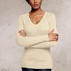 2022-01-27-0003_6 Victorias Secret Moda International Yivli Pamuk V Yaka Kazak (Krem, S)