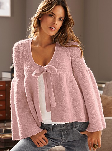 Victorias Secret Moda International Pelerin Kazak (Pembe, S)