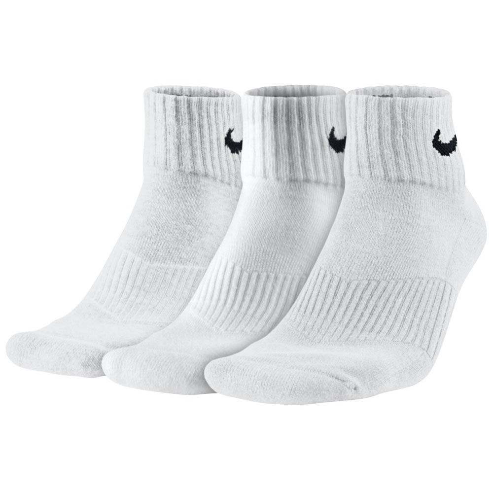 NIKE-SX4703-101-L_1 Nike SX4703-101 Kalın Yastıklamalı Ayak Bileği Çeyrek Boy Spor Çorap (L, Beyaz)