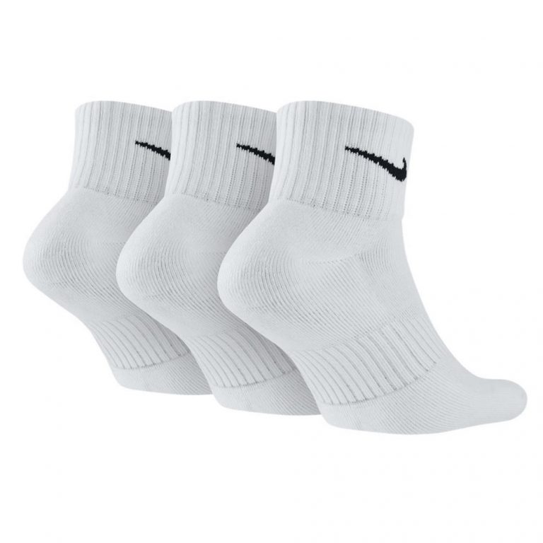 NIKE-SX4703-101-L_3 Nike SX4703-101 Kalın Yastıklamalı Ayak Bileği Çeyrek Boy Spor Çorap (L, Beyaz)