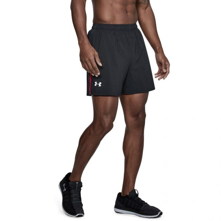 UA-1289312-009-S_3 Under Armour Launch 5" Erkek Spor Şortu, (S, Siyah)